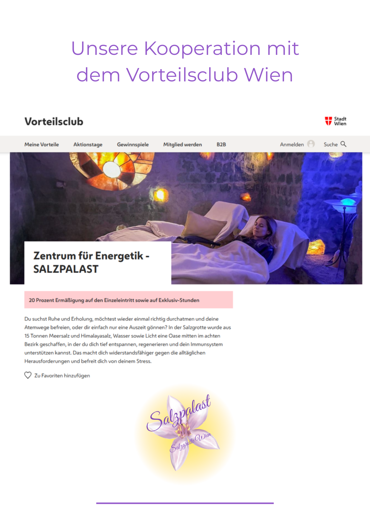 Kooperation Salzpalast mit dem Vorteilsclub Wien – Pressebeitrag und Partnerseite